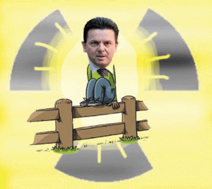 Xenophon sitting on fence